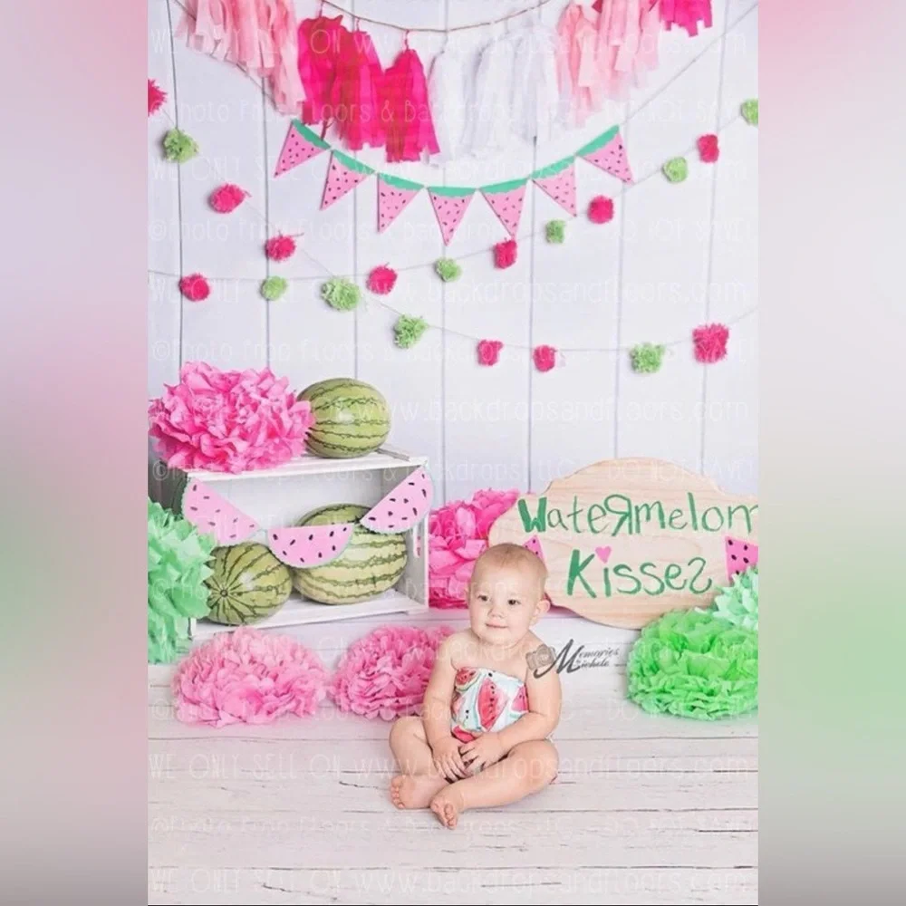 One in a Melon Watermelon Photography Backdrop - Picture 2 of 4
